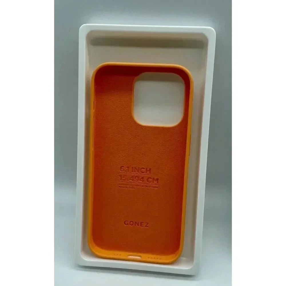 GONEZ For iPhone 14 Pro Case With 2‎ Pack Screen Protector Orange
